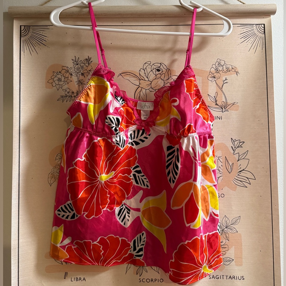 LaSenza Y2K Pink and Orange Floral Top